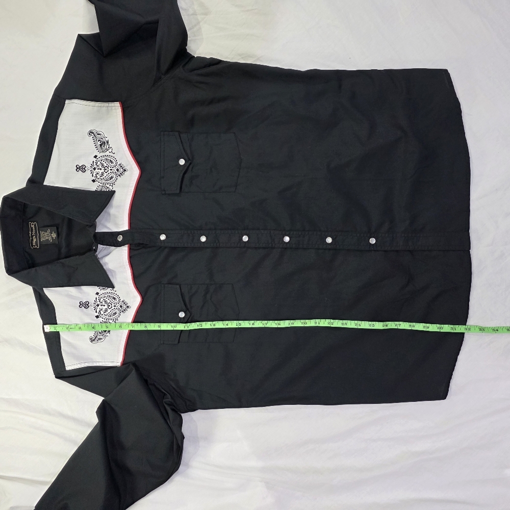High Noon Western Long Sleeve Button Up Shirt Embroidered Yoke Pearl Snaps. 2XL - Picture 8 of 9